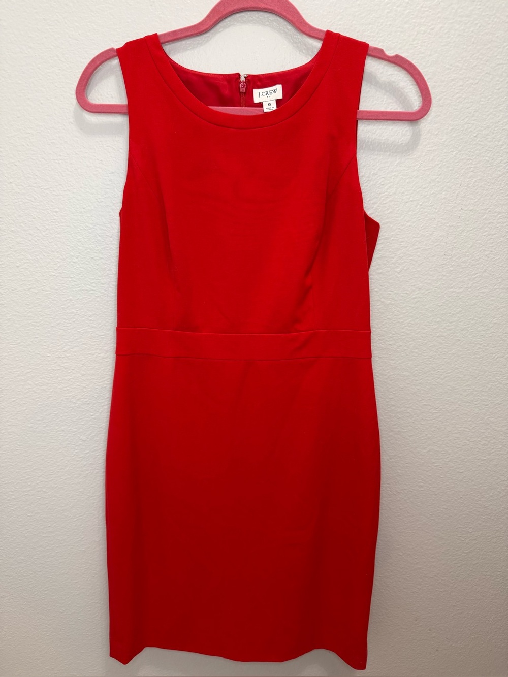VGUC J Crew Red sleeveless sheath dress size 6